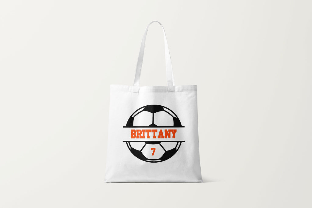 Soccer Personalized Team Tote Bag, Soccer Totes Gift, White Canvas Tote, Personalized Custom Tote