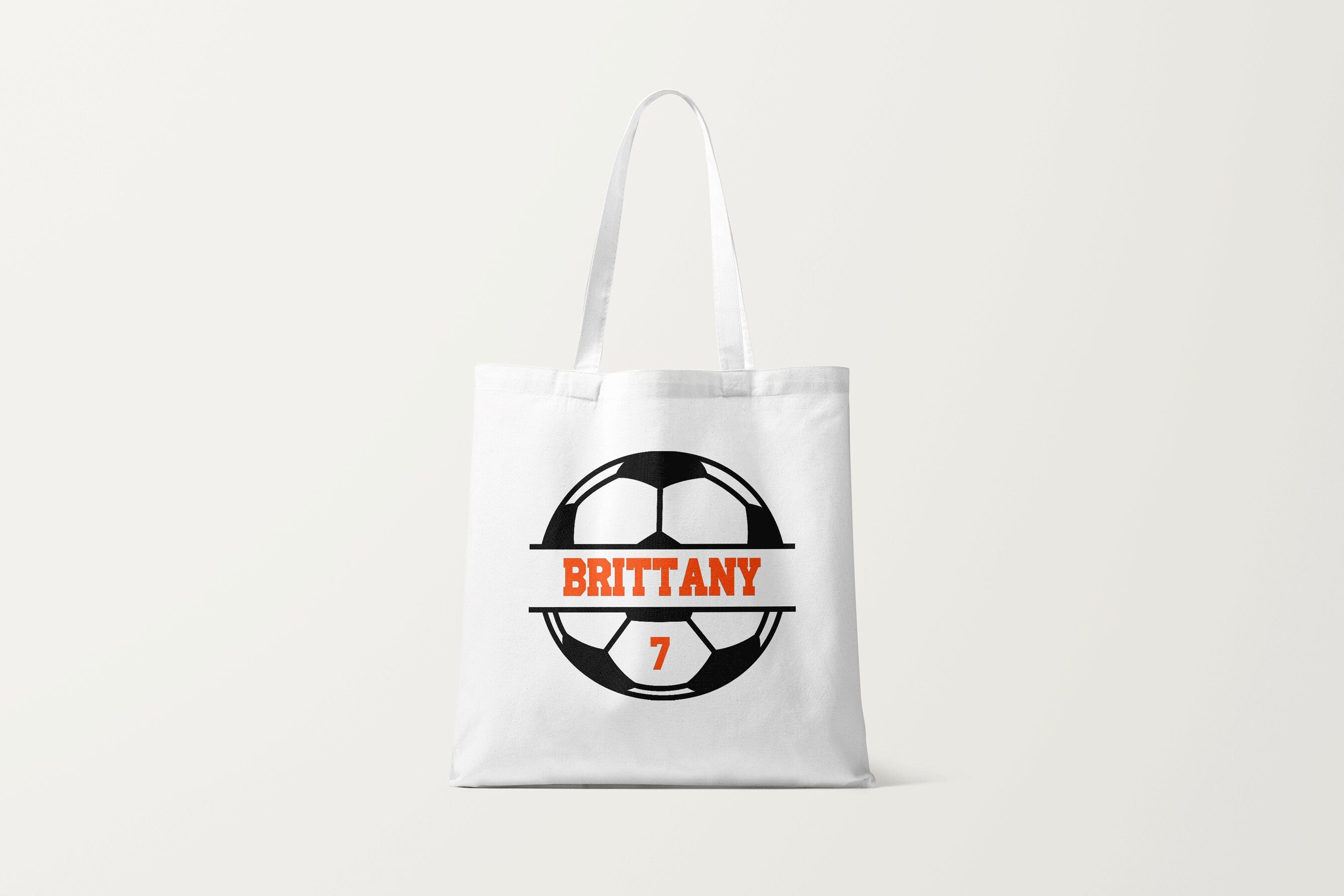 Soccer Personalized Team Tote Bag, Soccer Totes Gift, White Canvas Tote, Personalized Custom Tote