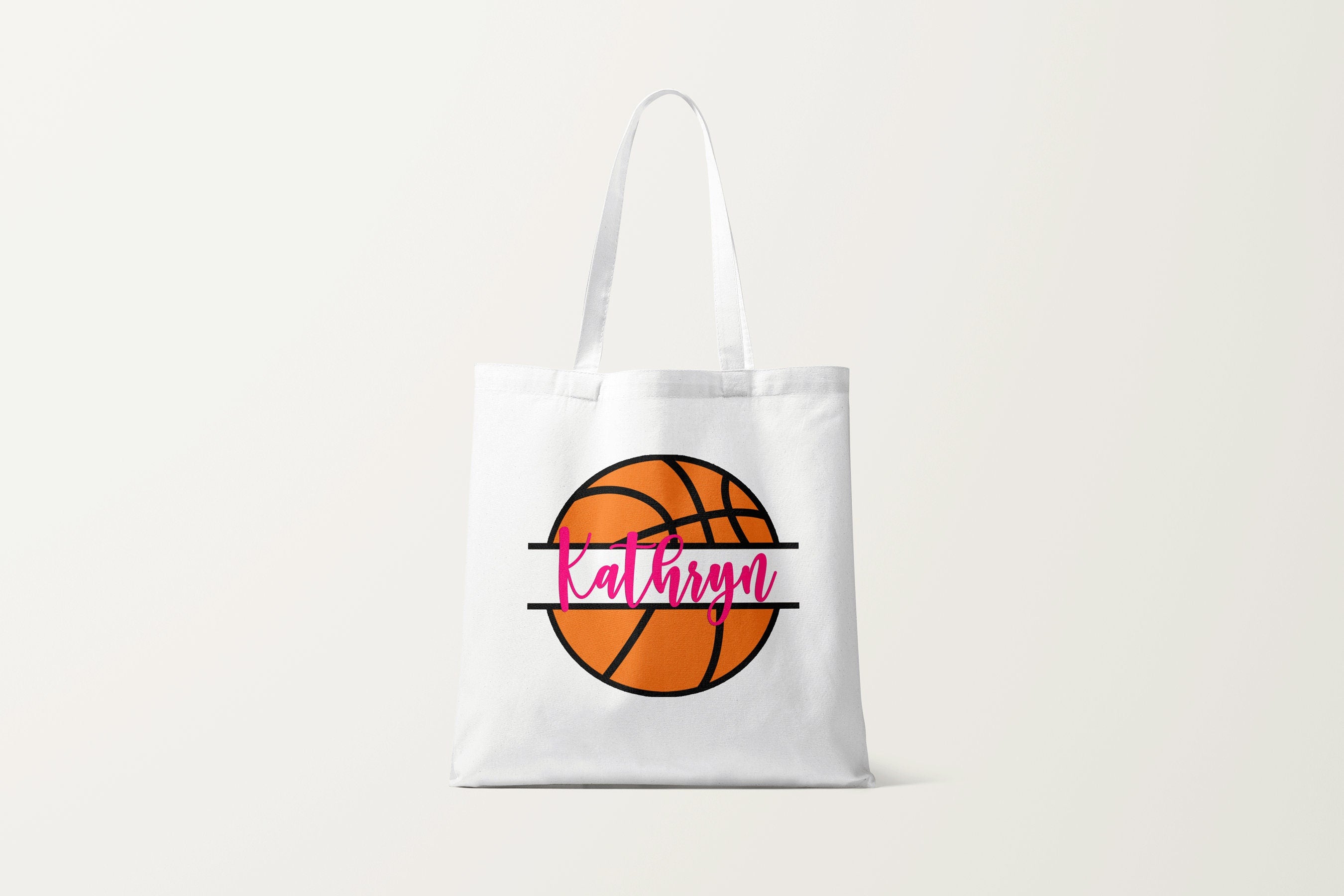 Basketball Personalized Team Tote Bag, Basketball Totes Gift, White Canvas Tote, Personalized Custom Tote