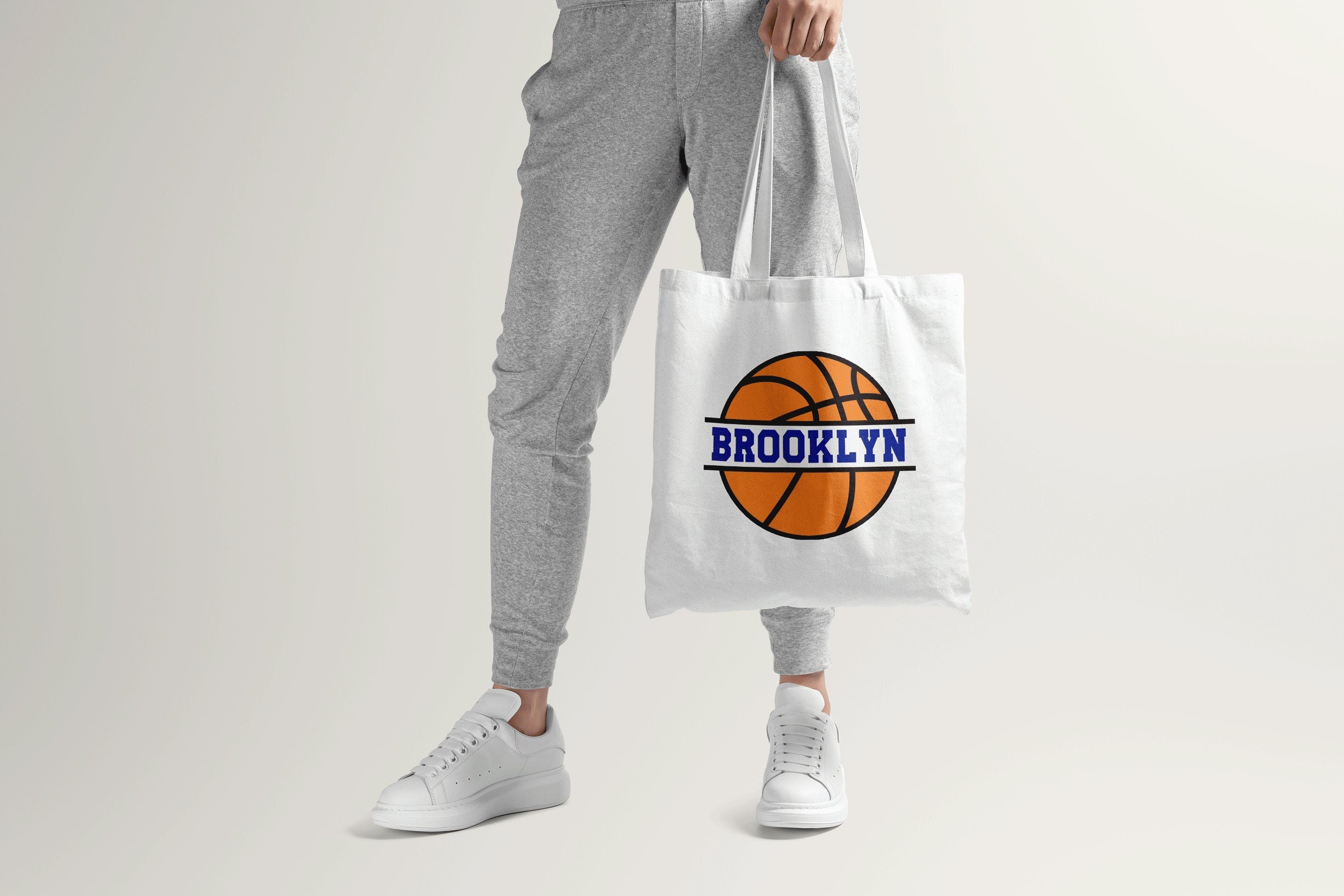 Basketball Personalized Team Tote Bag, Basketball Totes Gift, White Canvas Tote, Personalized Custom Tote