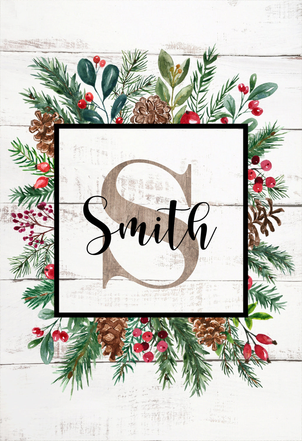 Christmas Personalized Garden Flag, Christmas Floral Flag, XMAS Yard Flag, Welcome Christmas Garden Flag, Merry Christmas Flag