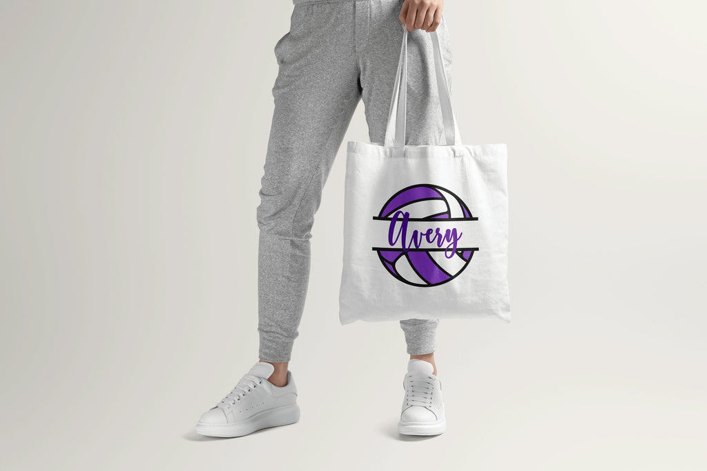 Volleyball Personalized Team Tote Bag, Volleyball Totes Gift, White Canvas Tote, Personalized Custom Tote
