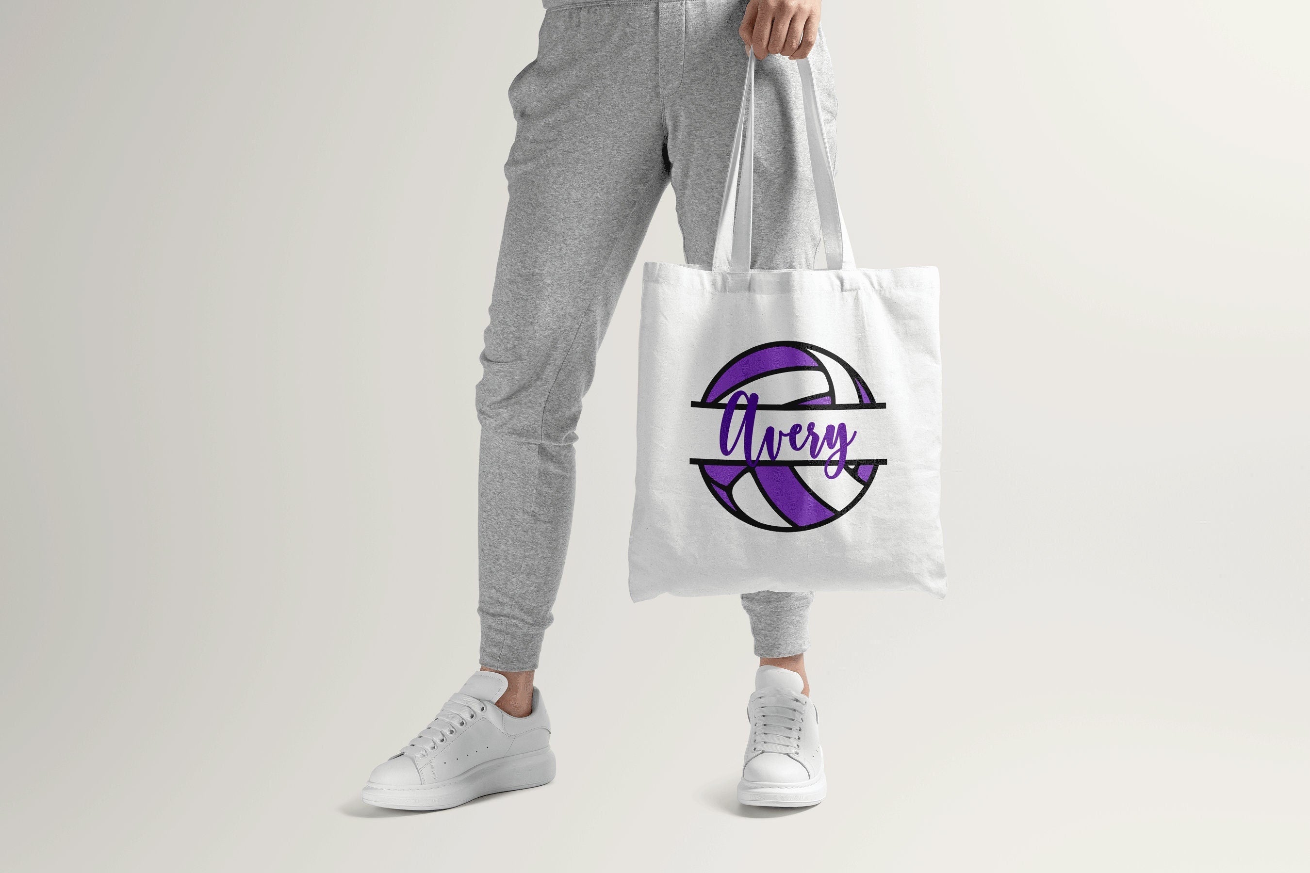 Volleyball Personalized Team Tote Bag, Volleyball Totes Gift, White Canvas Tote, Personalized Custom Tote