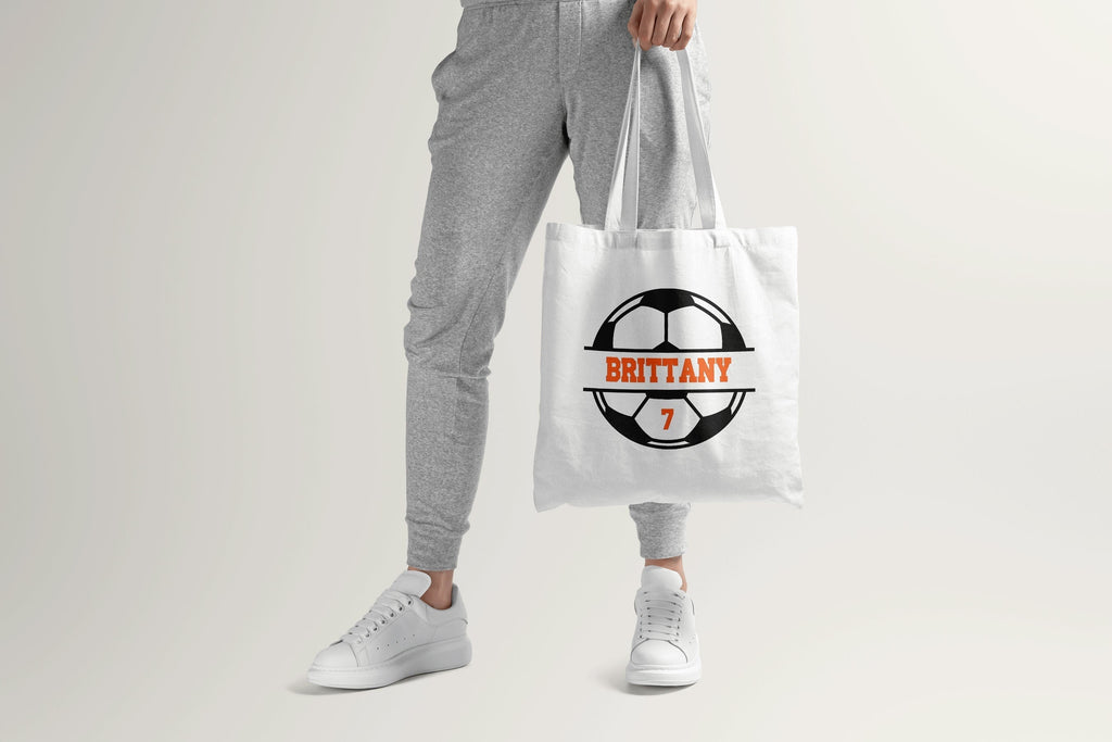 Soccer Personalized Team Tote Bag, Soccer Totes Gift, White Canvas Tote, Personalized Custom Tote