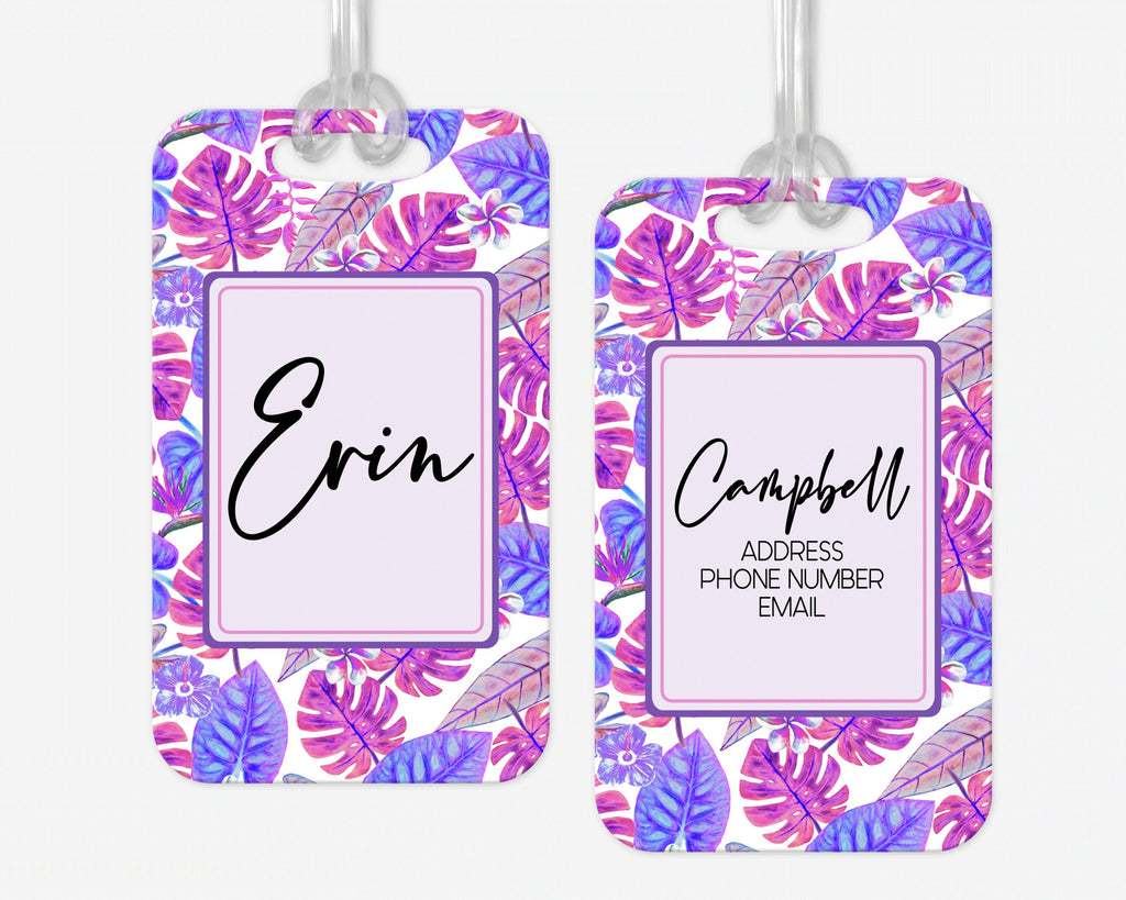 Personalized Luggage Tag, Palm Tree Beach Luggage Tag, Vacation Bag Tag, Custom Luggage Tags, Girls Trip Bag Tag