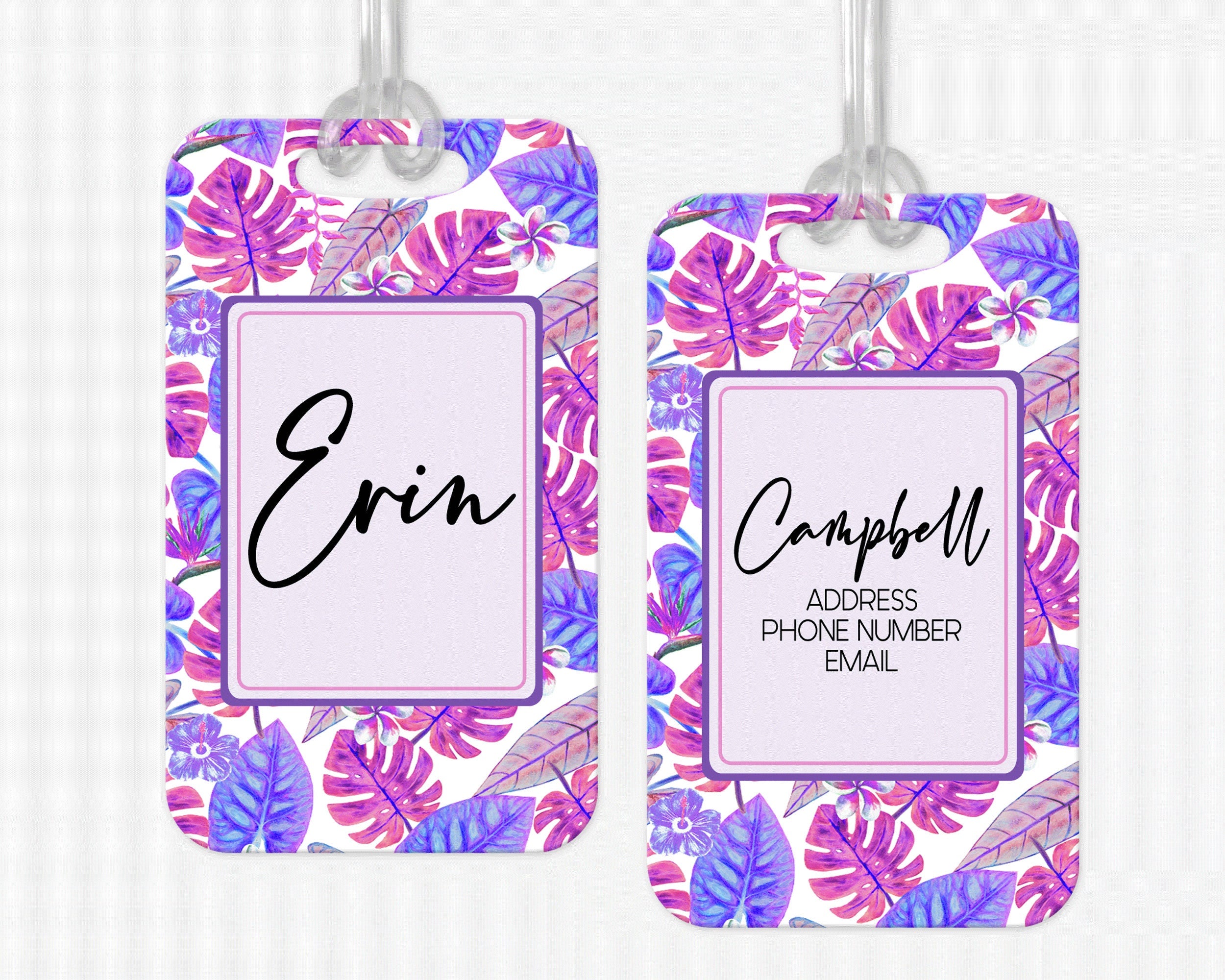 Personalized Luggage Tag, Palm Tree Beach Luggage Tag, Vacation Bag Tag, Custom Luggage Tags, Girls Trip Bag Tag