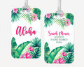 Personalized Luggage Tag, Tropical Aloha Beach Luggage Tag, Vacation Bag Tag, Custom Luggage Tags, Girls Trip Bag Tag
