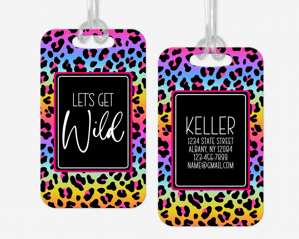 Personalized Luggage Tag, Animal Print Luggage Tag, Vacation Bag Tag, Custom Luggage Tags, Girls Trip Bag Tag
