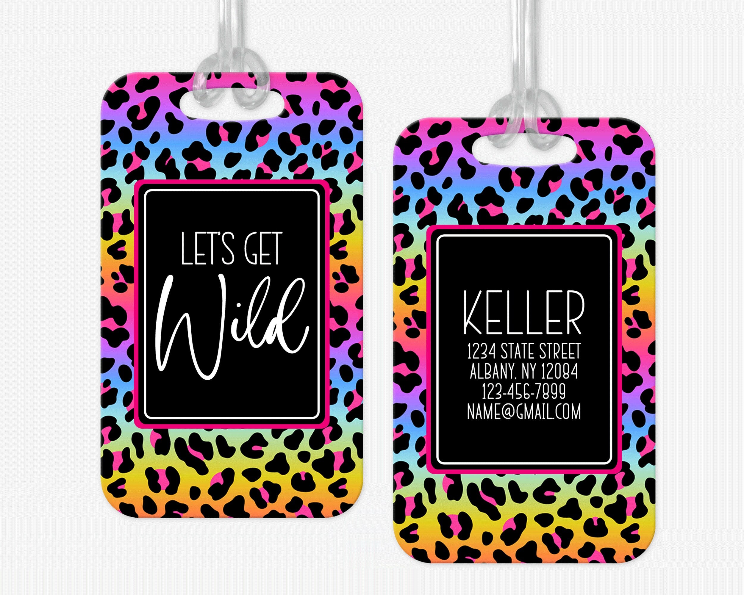 Personalized Luggage Tag, Animal Print Luggage Tag, Vacation Bag Tag, Custom Luggage Tags, Girls Trip Bag Tag