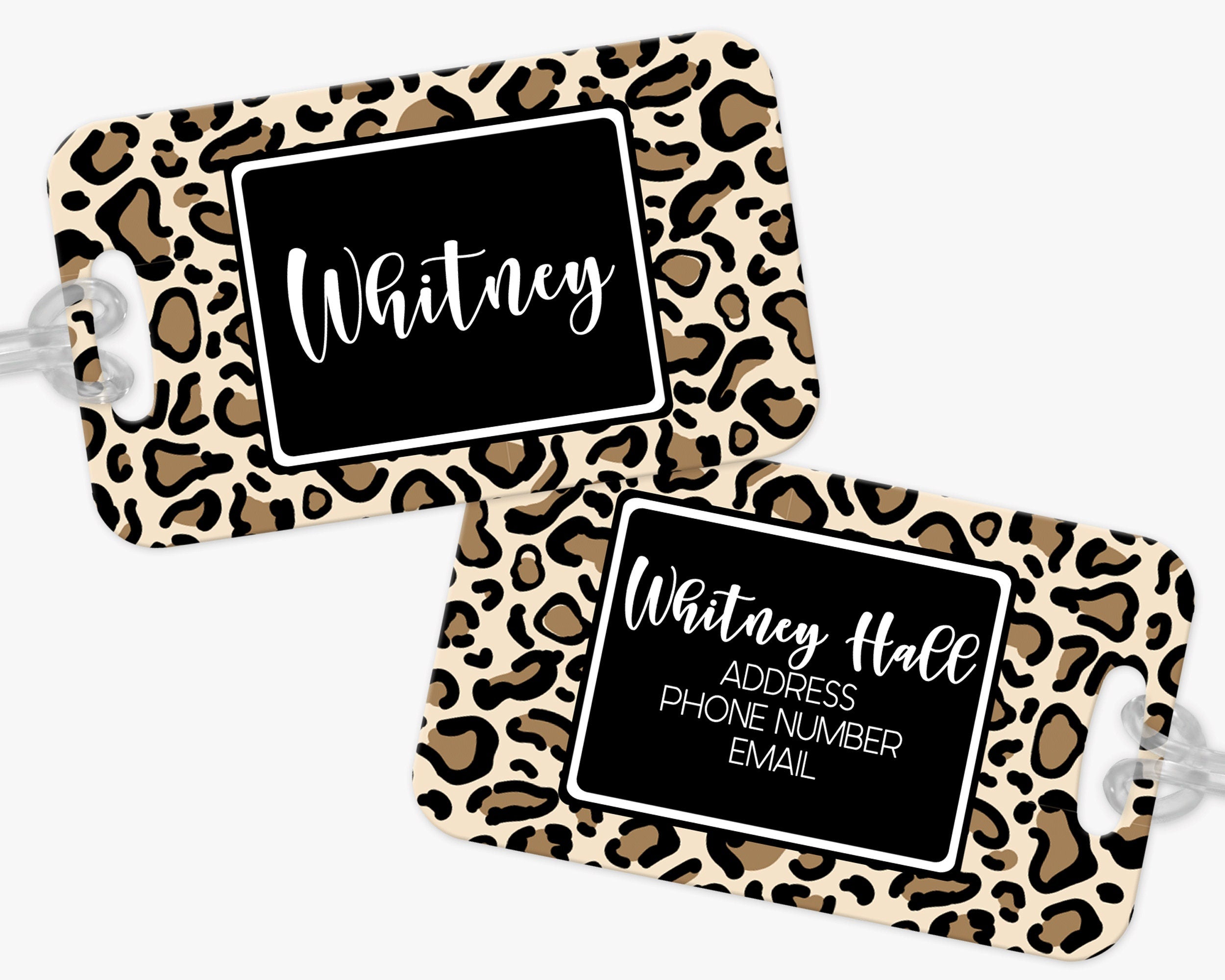 Personalized Luggage Tag, Animal Print Cheetah Luggage Tag, Vacation Bag Tag, Custom Luggage Tags, Girls Trip Bag Tag