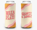 Bachelorette Party Can Cooler Groovy Theme Retro Bridal Party Theme Personalized Can Cooler Sleeve
