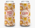 Bachelorette Party Can Cooler Groovy Boozy Theme Flower Power Retro Bridal Party Theme Personalized Can Cooler Sleeve