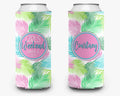 Tropical Palm Girls Weekend Can Cooler Bright Beach Event Bachelorette Party Huggers Personalized Can Cooler Sleeve
