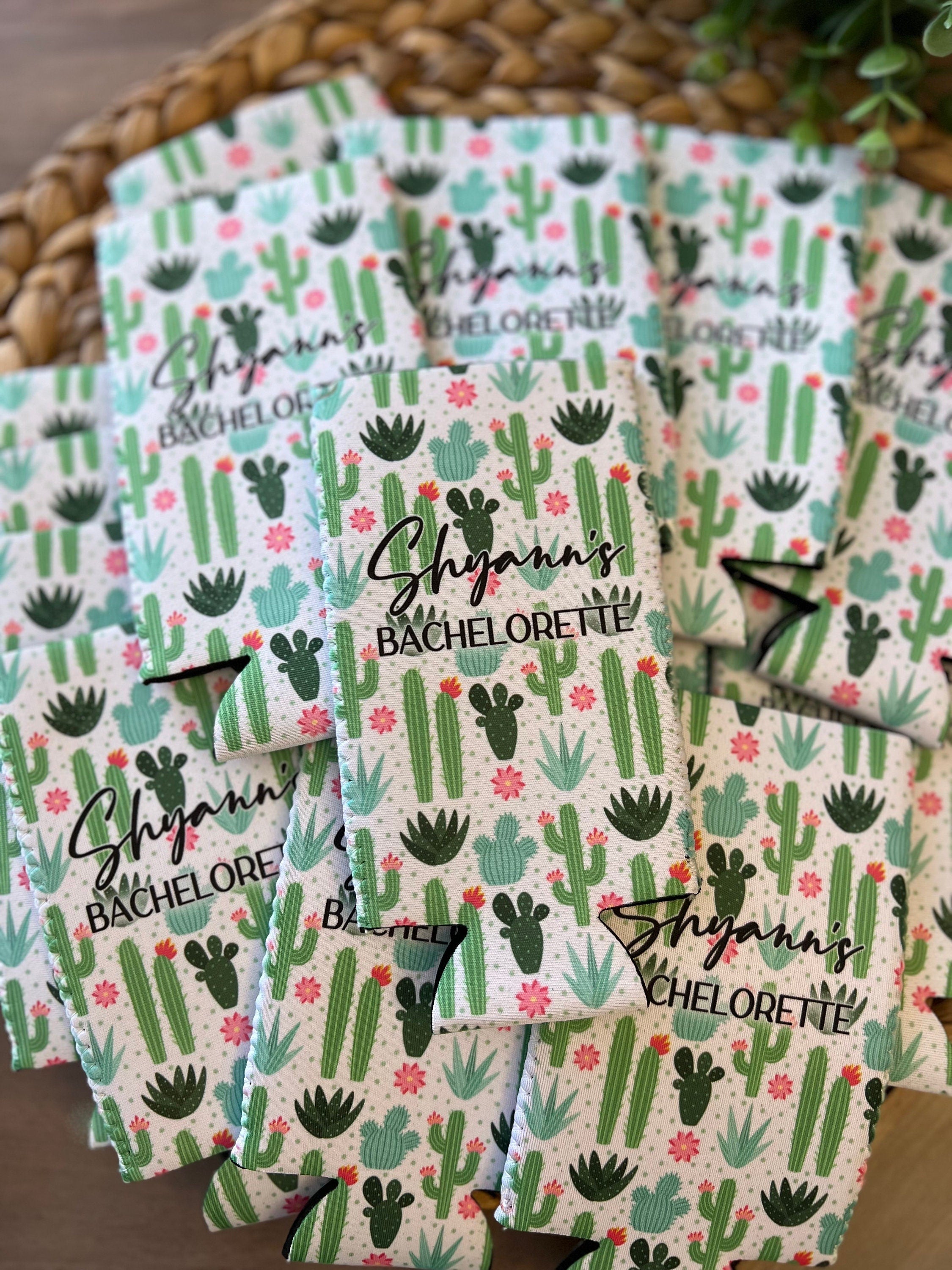 Desert Theme Cactus Bachelorette Party Can Cooler Bridal Event Can Cooler Personalized Can Cooler Sleeve