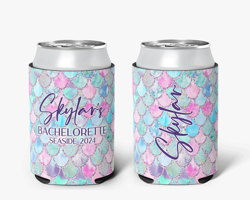 Mermaid Theme Event Can Cooler Personalized Bridal Can Cooler Sleeve