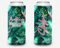 Tropical Theme Event Can Cooler Personalized Palm Leaf Bridal Can Cooler Sleeve
