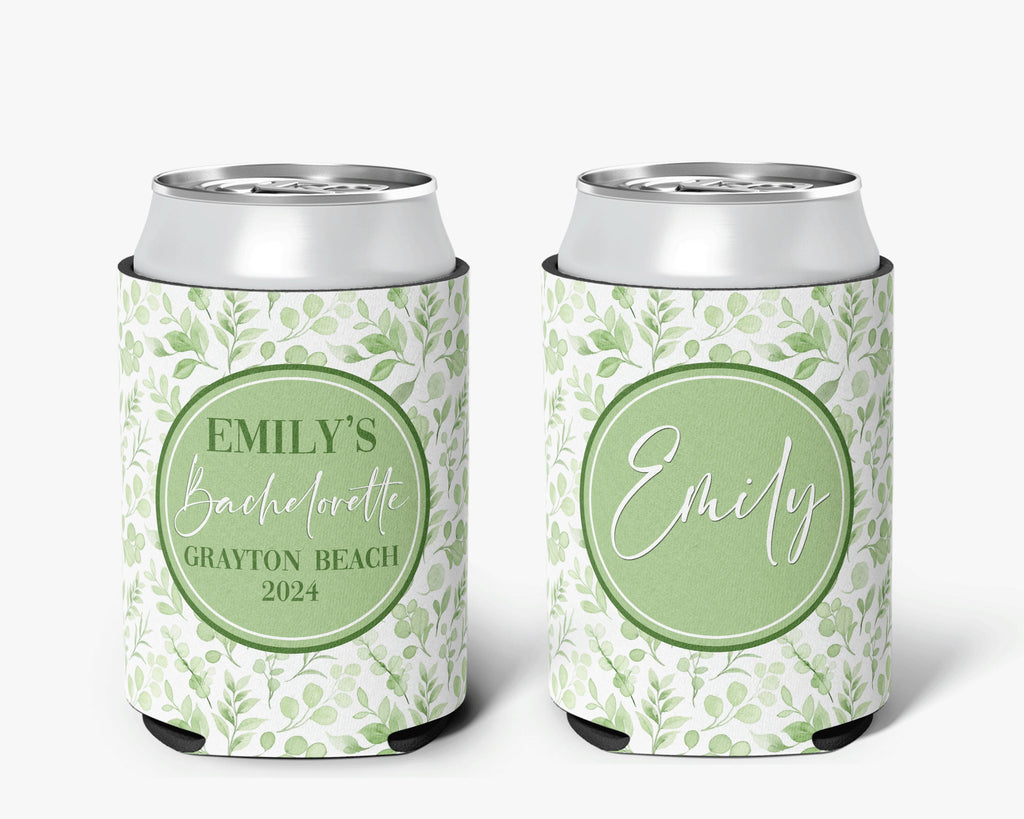 Coastal Floral Theme Event Can Cooler Personalized Coastal Grandmother Bridal Can Cooler Sleeve