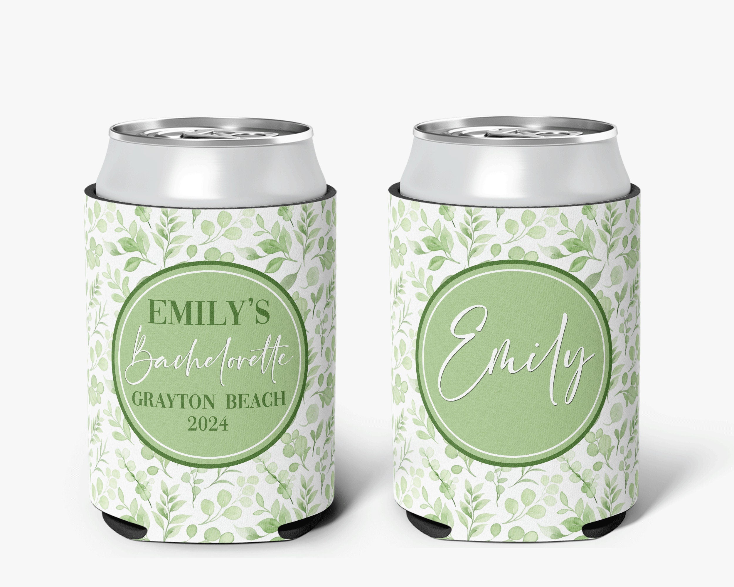 Coastal Floral Theme Event Can Cooler Personalized Coastal Grandmother Bridal Can Cooler Sleeve