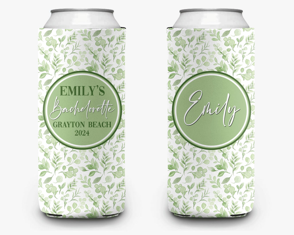 Coastal Floral Theme Event Can Cooler Personalized Coastal Grandmother Bridal Can Cooler Sleeve