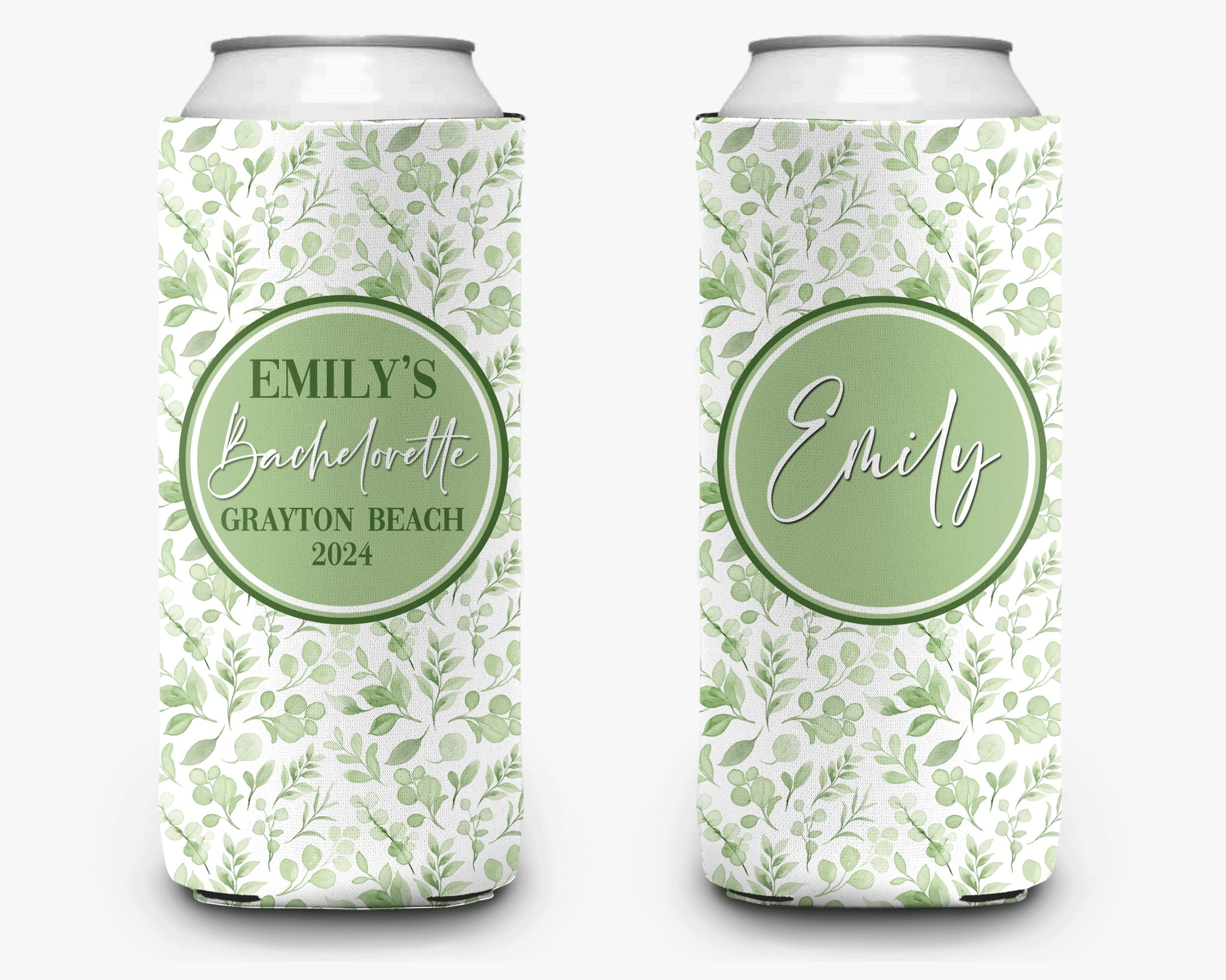 Coastal Floral Theme Event Can Cooler Personalized Coastal Grandmother Bridal Can Cooler Sleeve