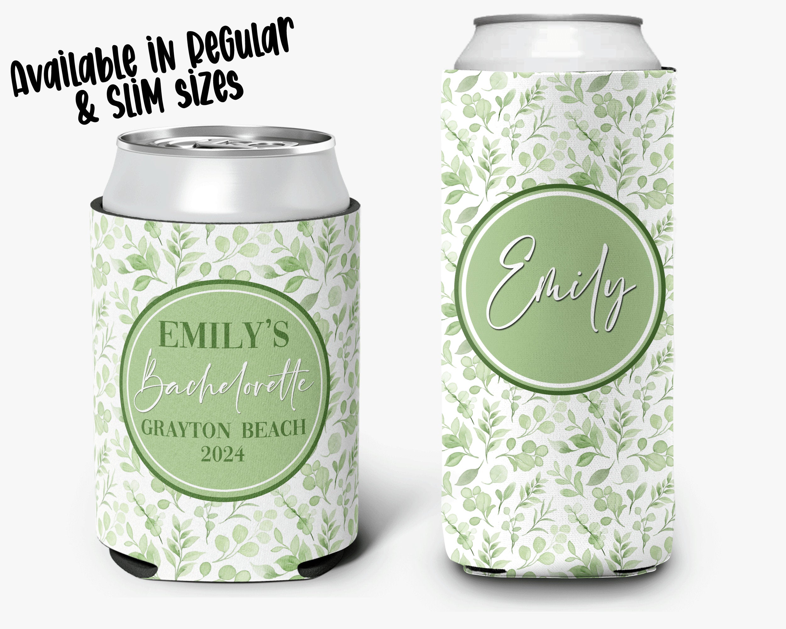 Coastal Floral Theme Event Can Cooler Personalized Coastal Grandmother Bridal Can Cooler Sleeve