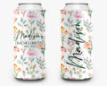 Personalized Floral Garden Party Can Cooler | Custom Party Huggers & Drink Sleeves | Custom Event Favors | Wedding, Shower, Birthday