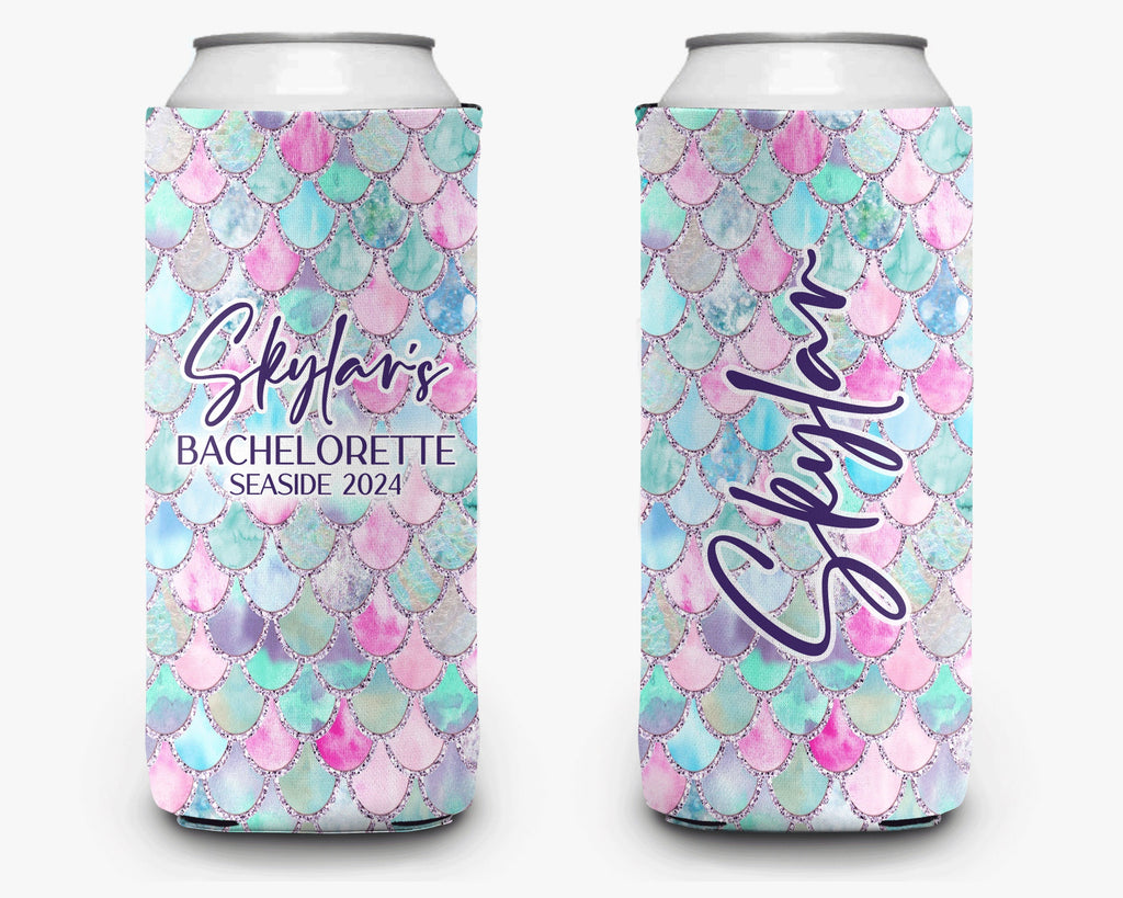 Mermaid Theme Event Can Cooler Personalized Bridal Can Cooler Sleeve