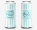 Coastal Theme Stripe Event Can Cooler Personalized Coastal Grandmother Bridal Can Cooler Sleeve