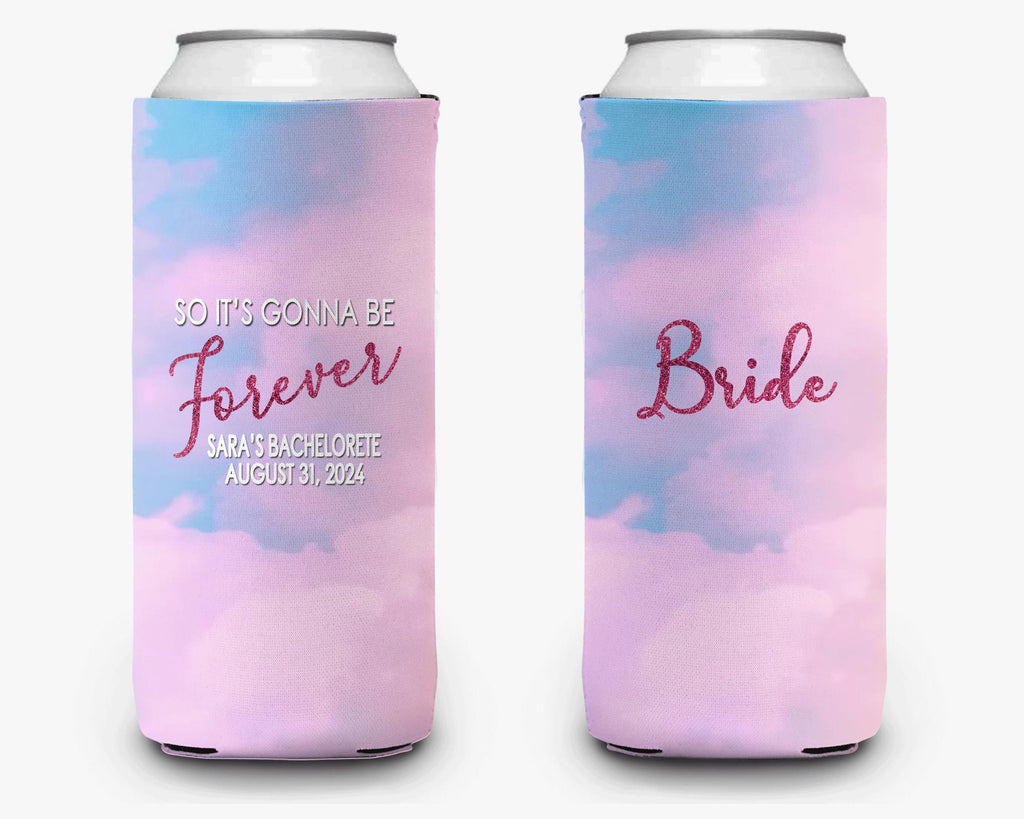 Bachelorette Party Can Cooler Lover Theme So It's Gonna Be Forever Bridal Party Theme Personalized Can Cooler Sleeve