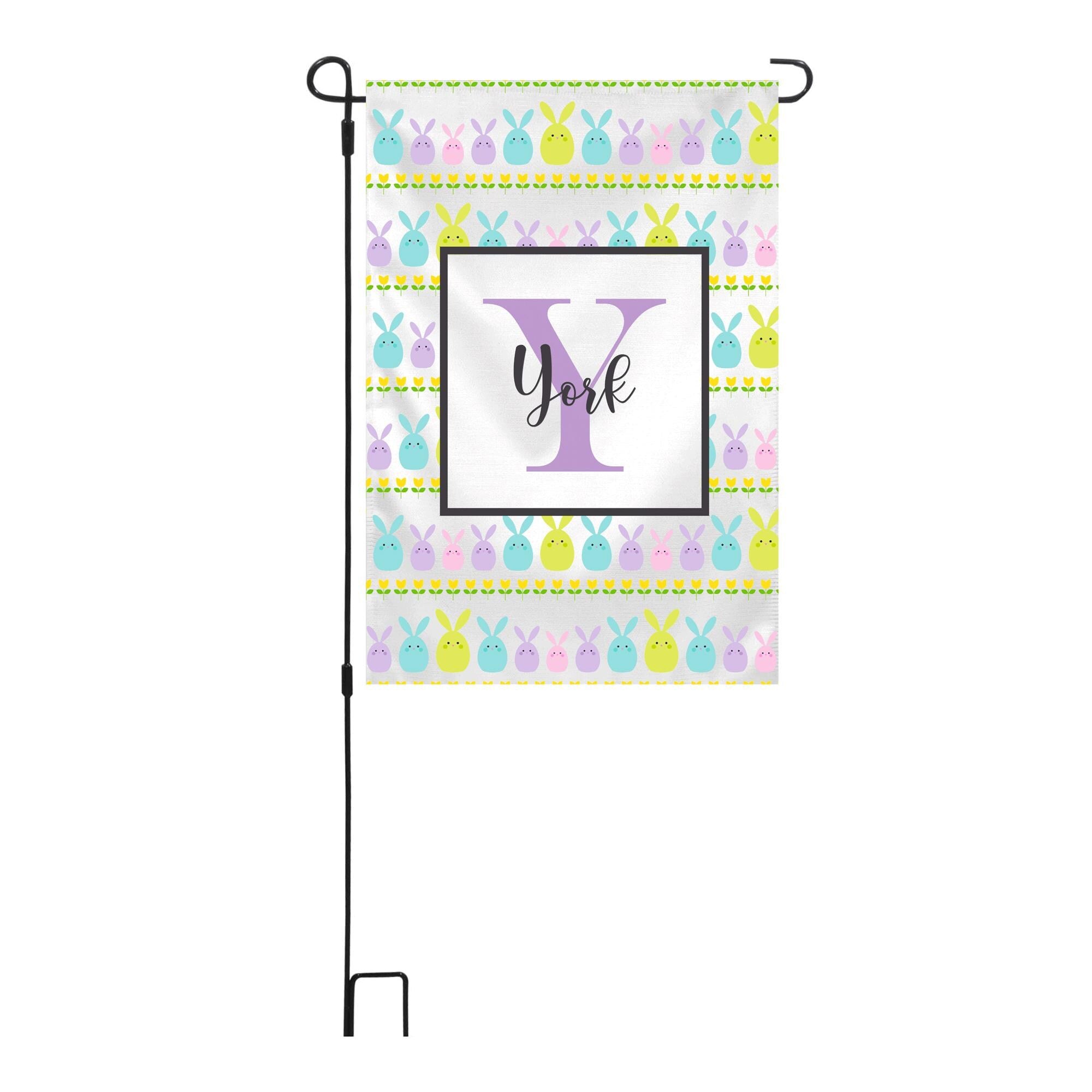 Personalized Easter Theme Garden Flag, Custom Spring Easter Garden Flag