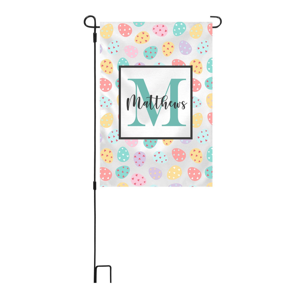 Personalized Easter Egg Theme Garden Flag, Custom Spring Easter Garden Flag