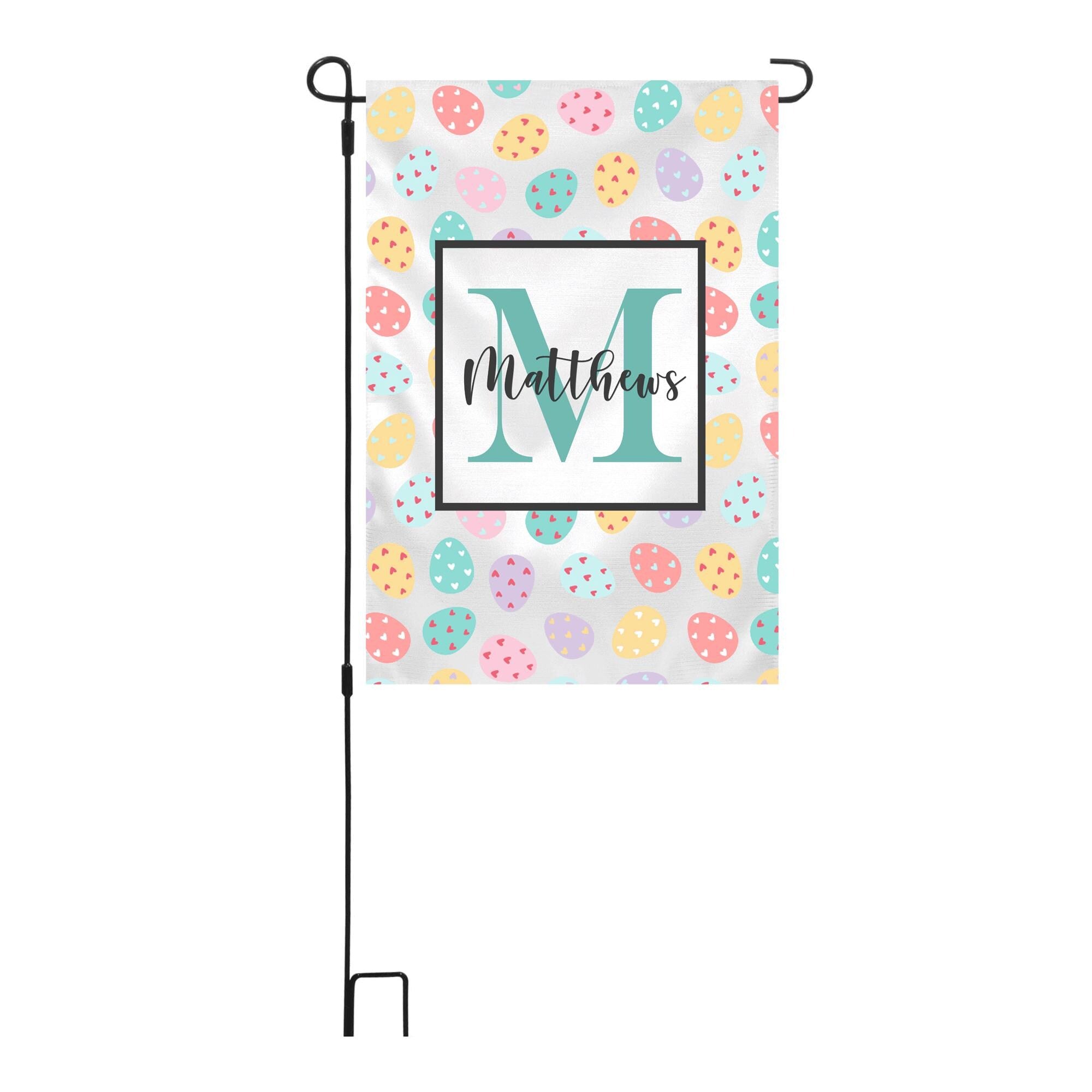 Personalized Easter Egg Theme Garden Flag, Custom Spring Easter Garden Flag