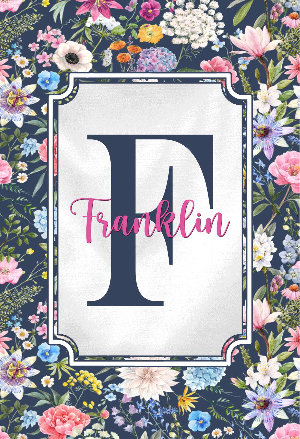 Personalized Welcome Garden Flag Blue Floral, Custom Farmhouse Garden Flag