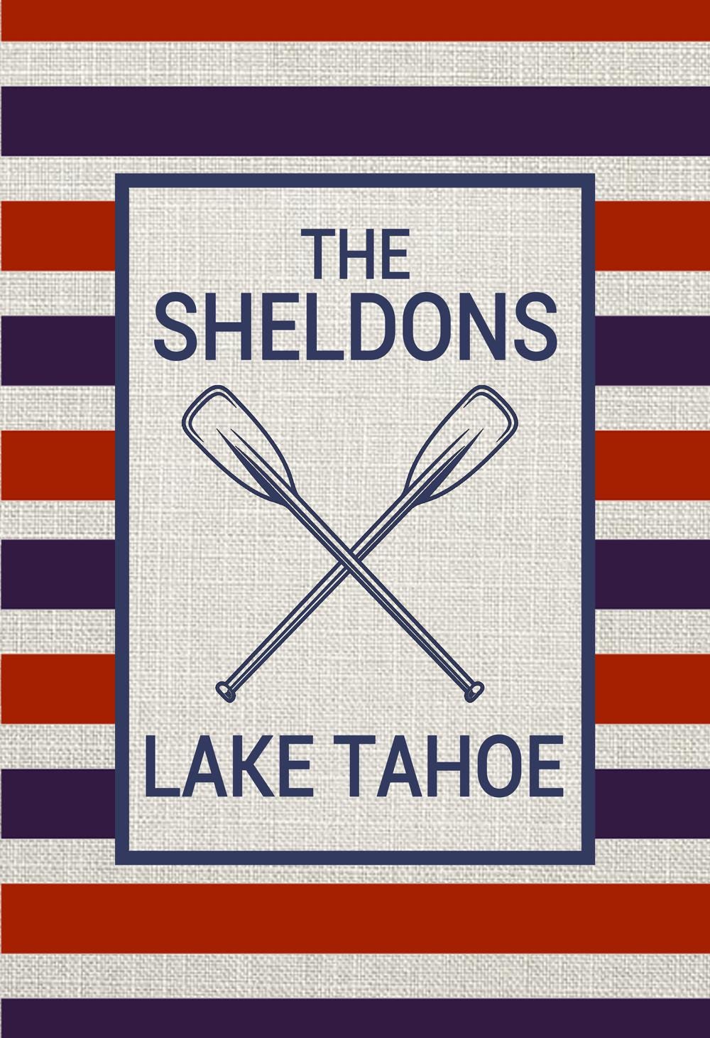 Personalized Welcome Nautical Garden Flag, Coastal Garden Flag, Red White Blue Flag, Custom Lake House Anchor Garden Flag