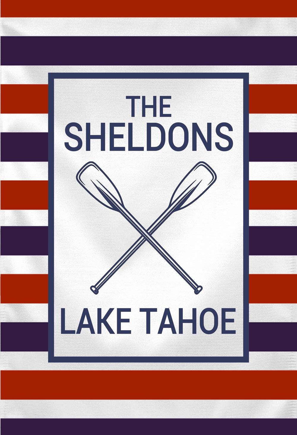 Personalized Welcome Nautical Garden Flag, Coastal Garden Flag, Red White Blue Flag, Custom Lake House Anchor Garden Flag