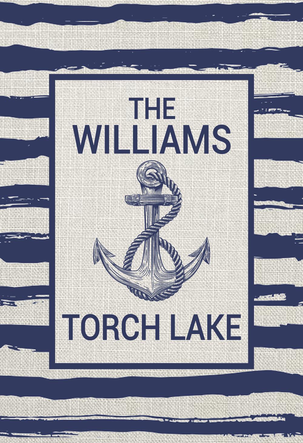 Personalized Welcome Nautical Garden Flag, Coastal Garden Flag, Anchor Garden Flag, Custom Lake House Anchor Garden Flag