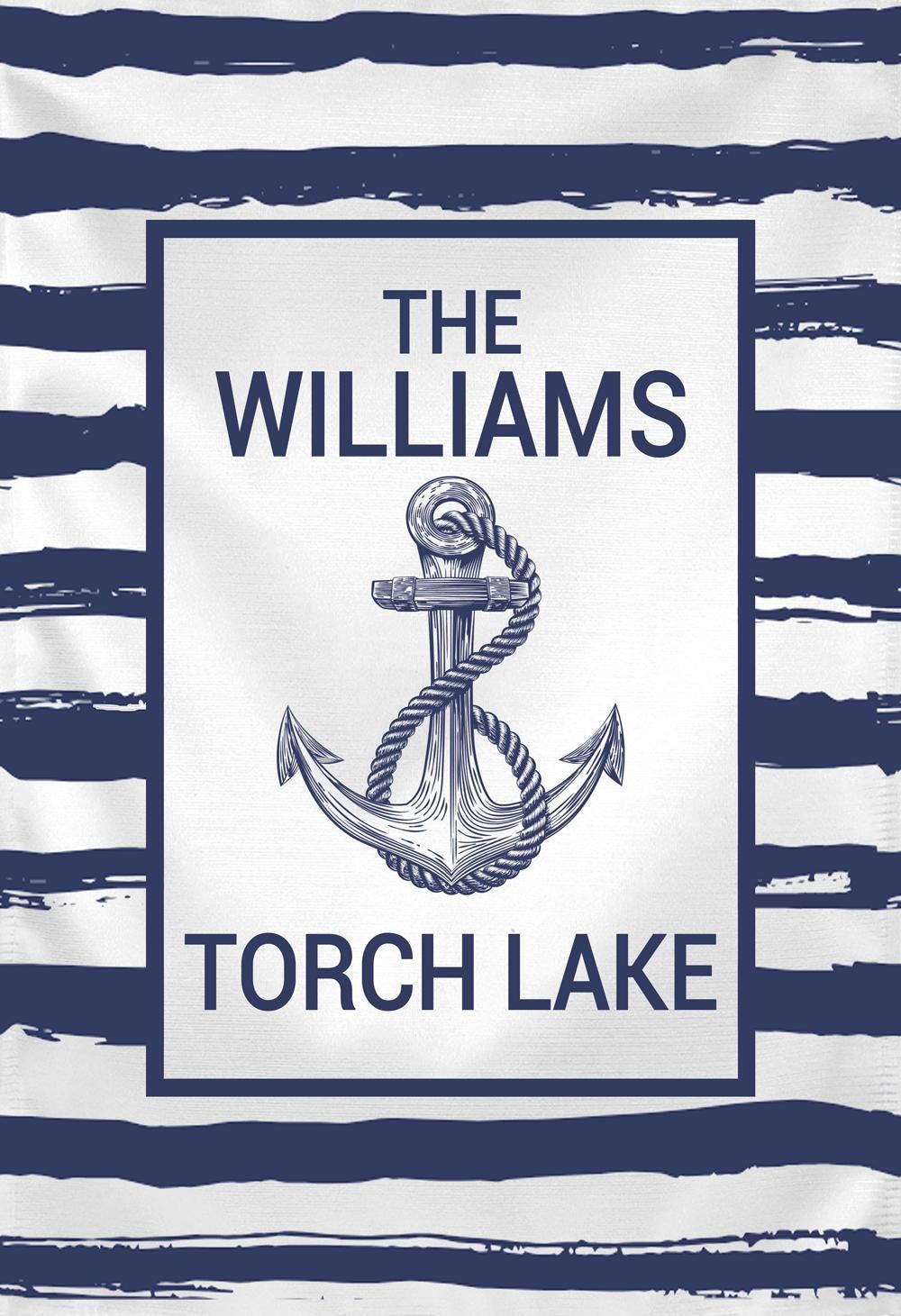 Personalized Welcome Nautical Garden Flag, Coastal Garden Flag, Anchor Garden Flag, Custom Lake House Anchor Garden Flag