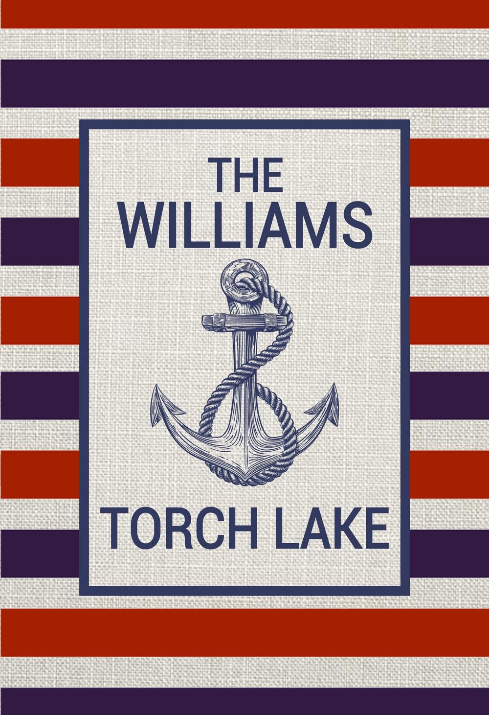 Personalized Nautical Garden Flag | Custom Coastal Flag | Red, White & Blue Anchor Flag | Custom Lake House Decor | Welcome Flag for Yard