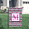 Personalized Valentine's Day Garden Flag, Custom Heart Stripe Garden Flag