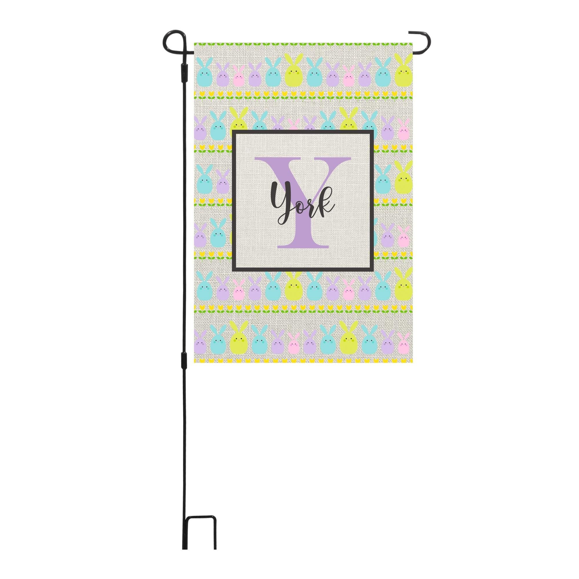 Personalized Easter Theme Garden Flag, Custom Spring Easter Garden Flag