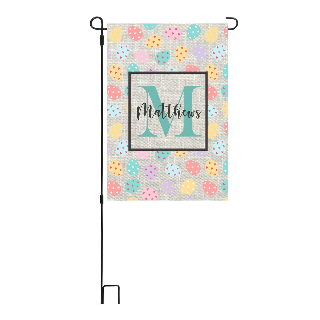 Personalized Easter Egg Theme Garden Flag, Custom Spring Easter Garden Flag