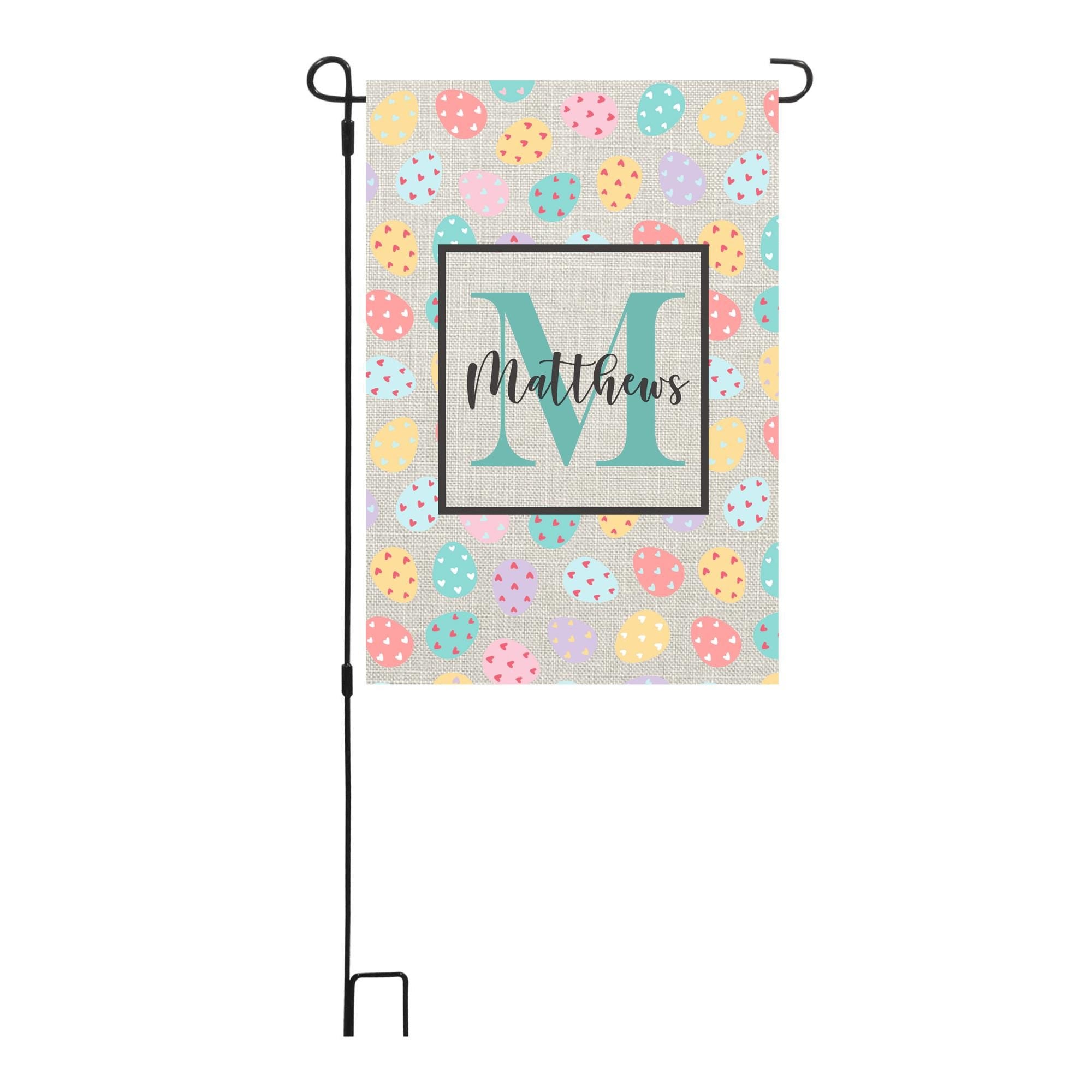 Personalized Easter Egg Theme Garden Flag, Custom Spring Easter Garden Flag