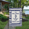 Personalized Welcome Nautical Garden Flag, Coastal Garden Flag, Anchor Garden Flag, Custom Lake House Anchor Garden Flag
