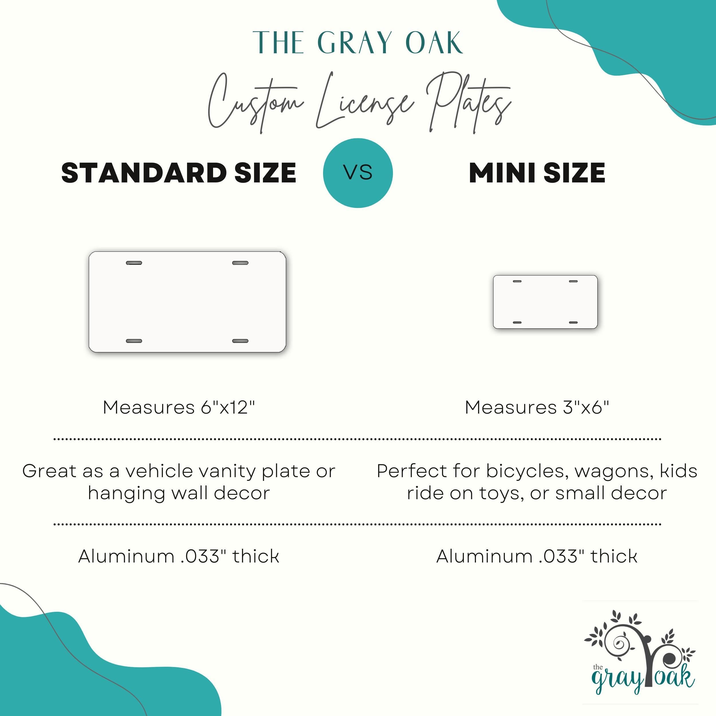 Faux Black Glitter Leopard Animal Print License Plate , Monogram Vanity License Plate