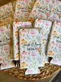 Personalized Floral Wedding Can Cooler | Custom Drink Sleeves & Party Huggers | Garden Party Favors | Bridal Shower | Wedding Favor