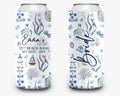 Coastal Theme Event Can Cooler Personalized Coastal Grandmother Bridal Can Cooler Sleeve