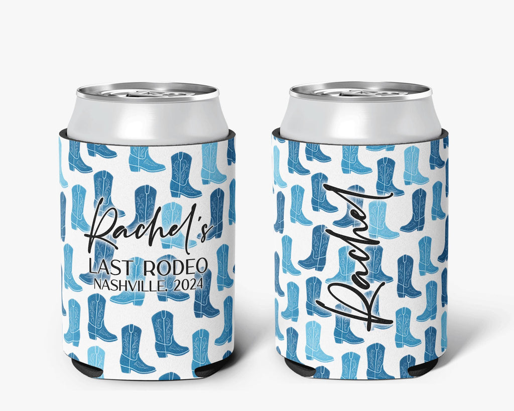 Cowgirl Bachelorette Can Cooler - Nashville Theme Bridal Party Favor - Personalized Drink Sleeve for Bride & Bridesmaids