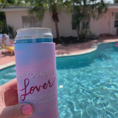 Bachelorette Party Can Cooler Lover Theme Bridal Party Theme Personalized Can Cooler Sleeve